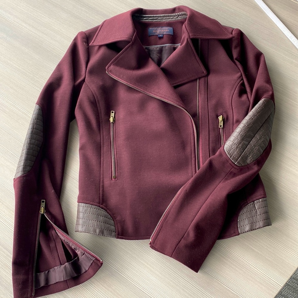 James Jeans size medium burgundy moto jacket